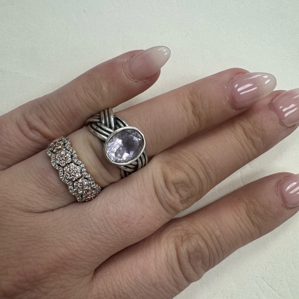 PANDORA RARE Retired Sterling Silver ALE Braided Amethyst Ring Size 7 9.5g - Picture 14 of 16